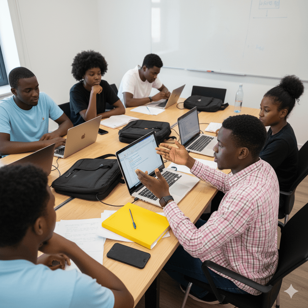 Tech professionals working together